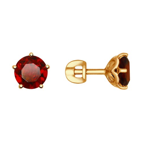 

Серьги-пусеты из золота SOKOLOV 725030, гранат, 725030