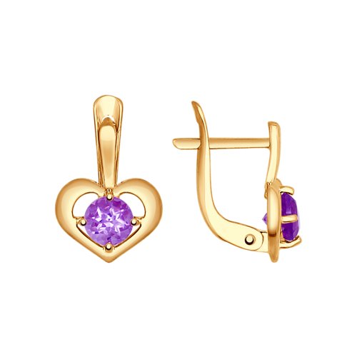 

Серьги женские из золота SOKOLOV 725011, аметист, 725011