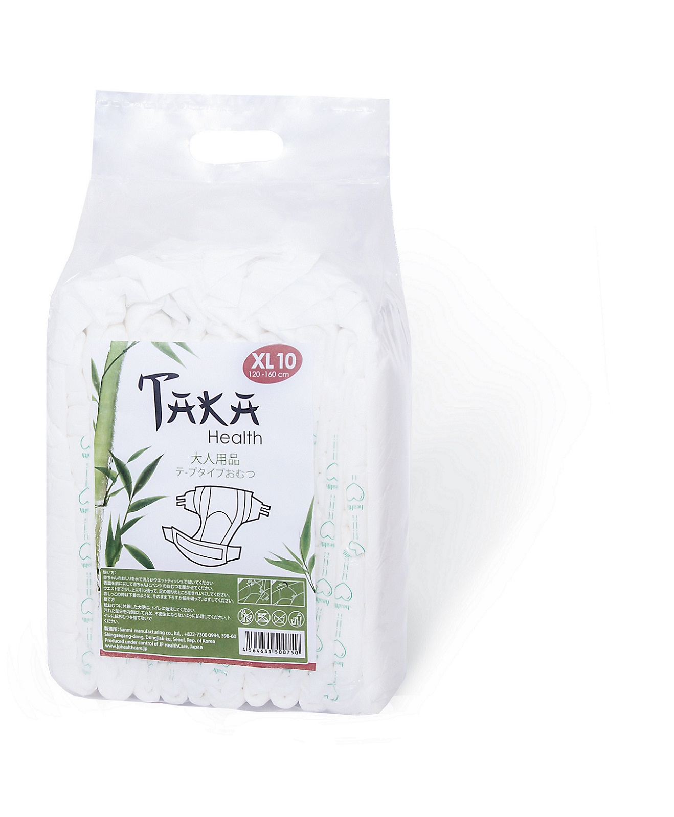 Подгузники для взрослых Тaka Health XL 120-160 см 10 шт.