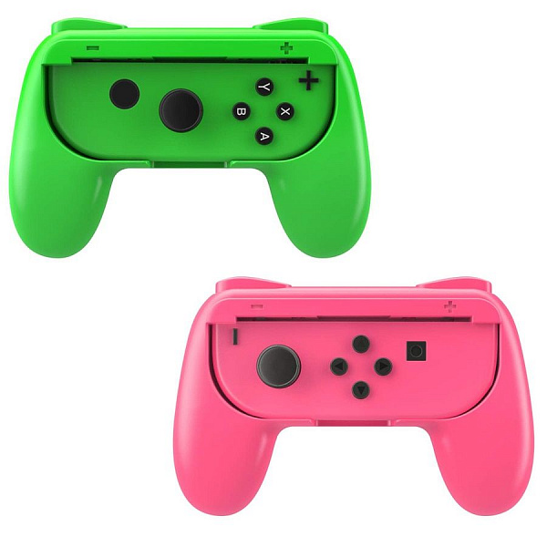 фото Держатель для joy-con controller grip розовый зеленый dobe (tns-851) (switch)