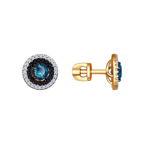 

Серьги женские из золота SOKOLOV 724128, топаз/фианит, 724128