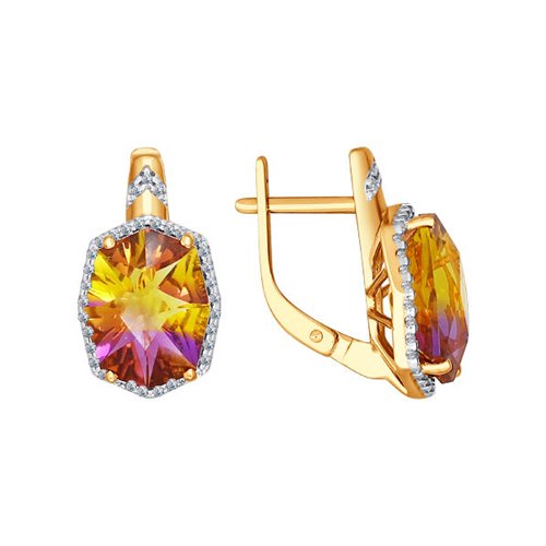 

Серьги женские из золота SOKOLOV 724072, ситал/фианит, 724072
