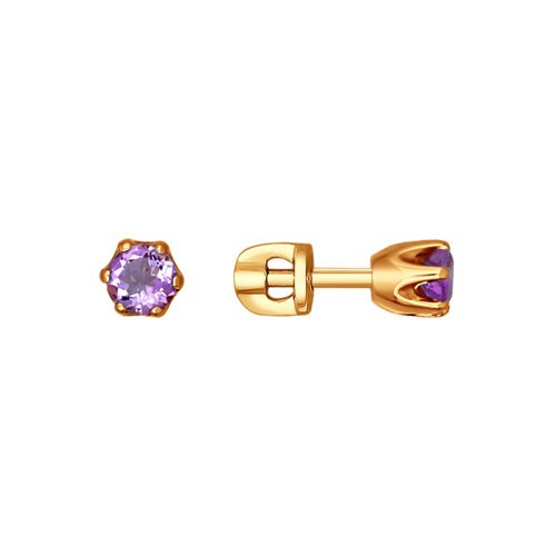 

Серьги-пусеты из золота SOKOLOV 720049, аметист, 720049