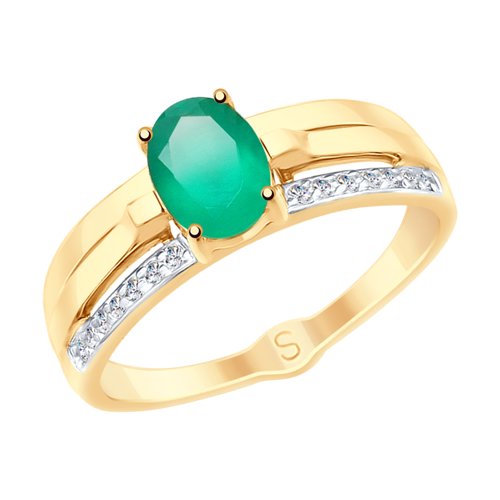 

Кольцо из золота р. , SOKOLOV 715236, агат\фианит, 715236