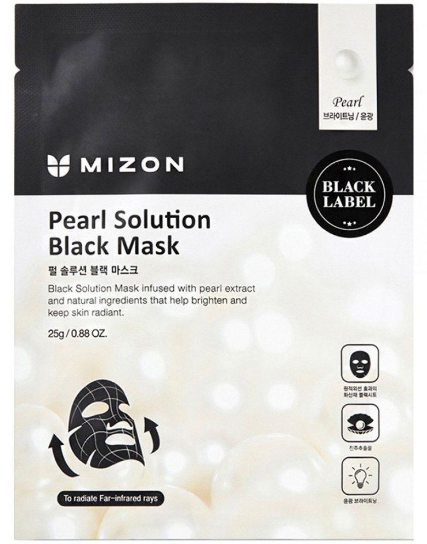 Купить Маска для лица Mizon с жемчугом Pearl Solution Black Mask, 25 г