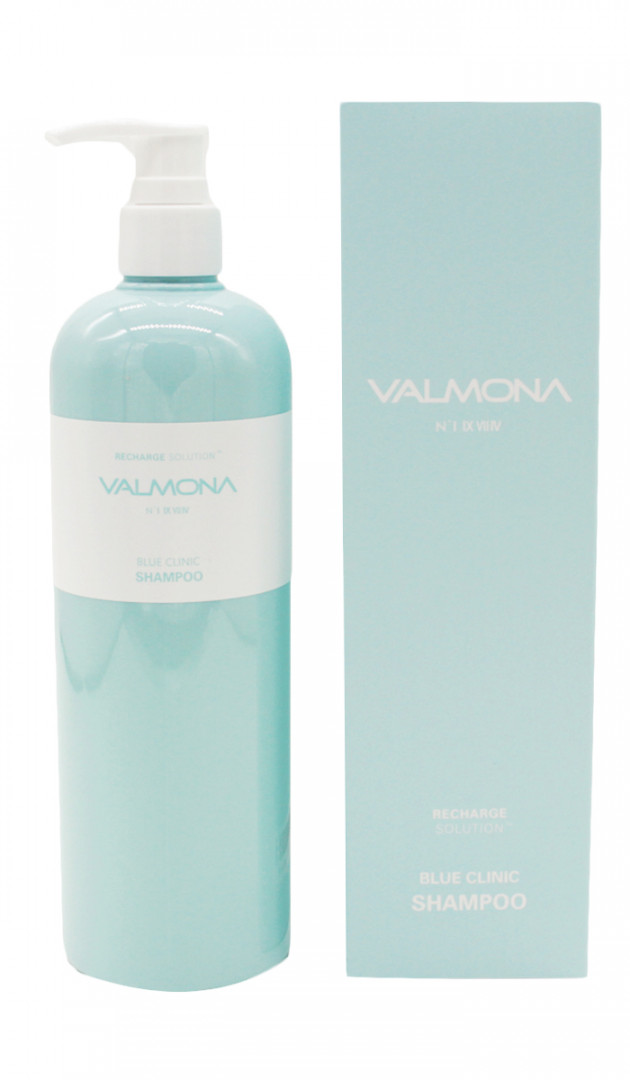 Купить Шампунь VALMONA для волос УВЛАЖНЕНИЕ Recharge Solution Blue Clinic Shampoo 480 мл, EVAS