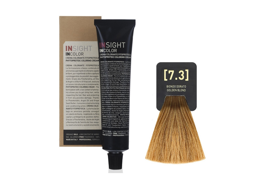 Крем-краска для волос INCOLOR INSIGHT 7.3 Золотистый блондин 100 мл insight активатор протеиновый 3% incolor 900 мл
