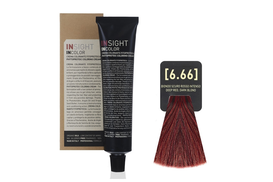 Крем-краска для волос INCOLOR INSIGHT 6.66 Красный интенсивный темный блондин 100 мл