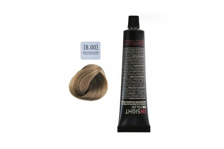 Крем-краска для волос INCOLOR INSIGHT 8.00 Супер натуральный светлый блондин 100 мл insight активатор протеиновый 3% incolor 900 мл