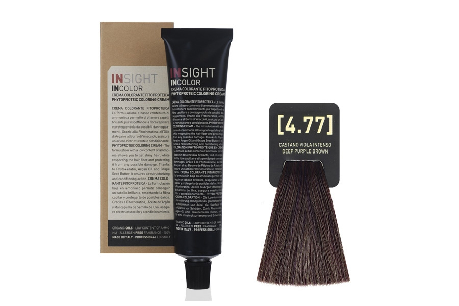 Крем-краска для волос INCOLOR INSIGHT 4.77 Фиолетовый интенсивный коричневый 100 мл