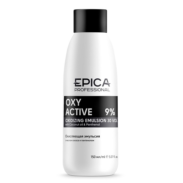 Купить Окисляющая эмульсия Epica Oxy Active 30 vol 9 % с маслом кокоса и пантенолом 150 мл