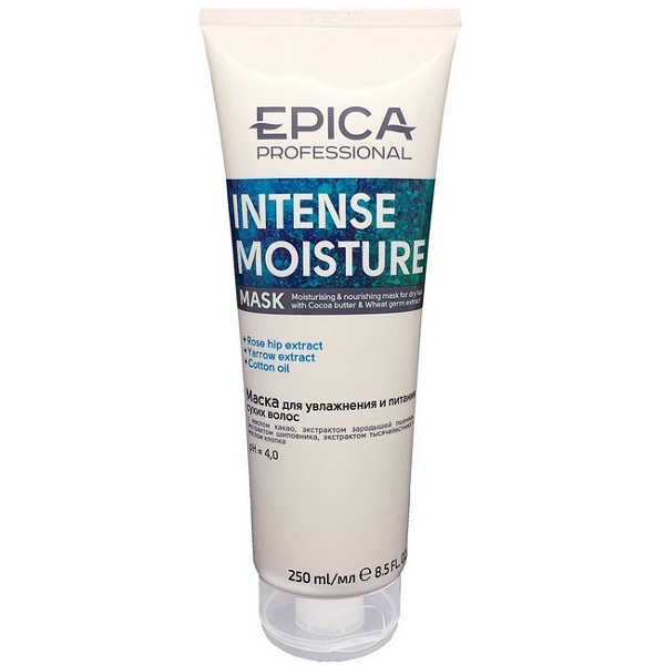 Маска Epica Intense Moisture Mask для увлажнения и питания сухих волос 250 мл интенсивно увлажняющая маска для сухих волос hydro nutritive mask 7245185000 098593 200 мл