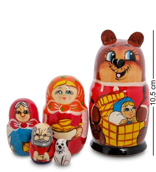 

Матрешка Art East, Машенька, 5 шт, Коричневый;красный