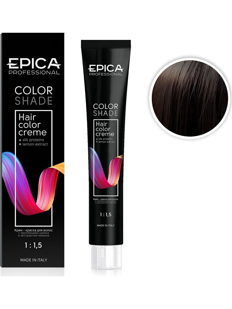 Крем-краска для волос Epica Colors Shade 5.31 светлый шатен карамельный 100 мл крем краска для волос epica colors shade 7 31 русый карамельный 100 мл