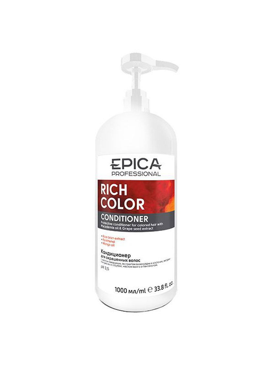 Кондиционер Epica Rich Color Conditioner для окрашенных волос 1000 мл кондиционер для облегчения расчесывания и распутывания волос для детей от года lgkcr6 180 мл