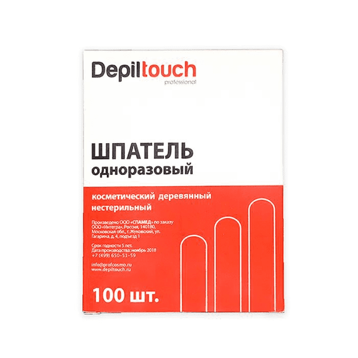 Depiltouch Depiltouch - Шпатель деревянный нестерильный, 100 шт шпатель кондитерский 12 5×10 7 см