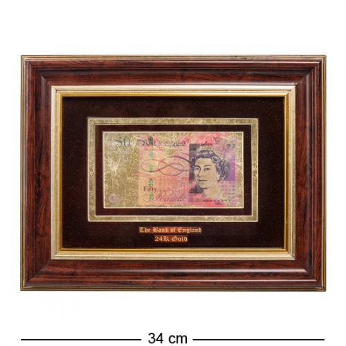 фото Панно gold leaf, банкноты 50 gbp, 34 см