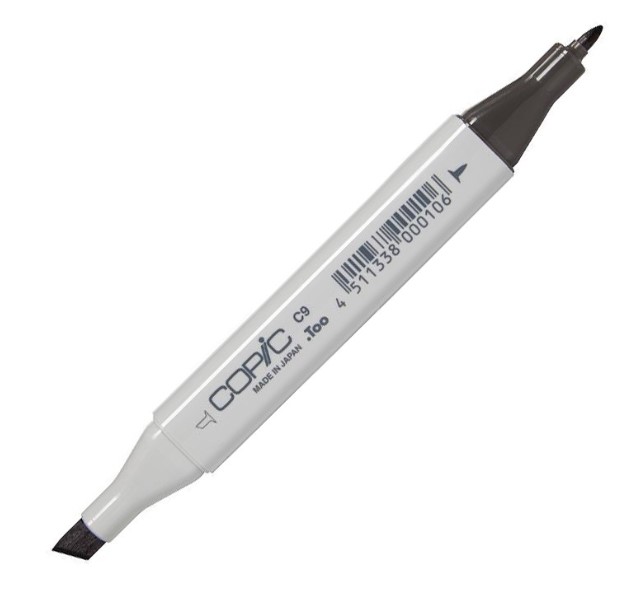 

Маркер спиртовой двусторонний Copic Classic, C9 серый холодный #9 серый