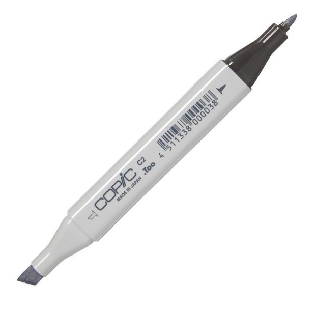 

Маркер спиртовой двусторонний Copic Classic, C2 серый холодный #2 серый