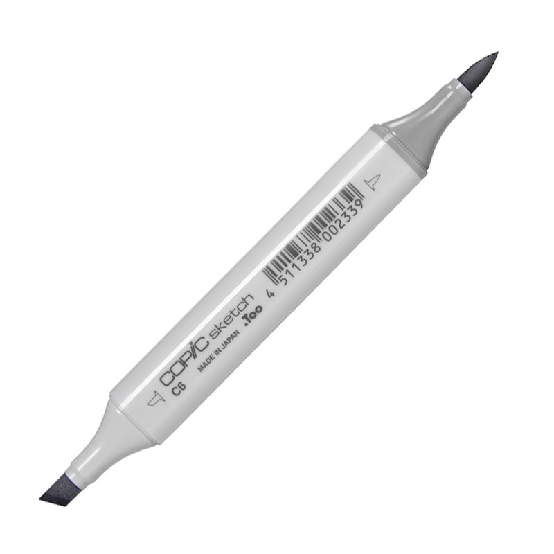 

Маркер спиртовой двусторонний Copic Sketch, C6 серый холодный #6 серый
