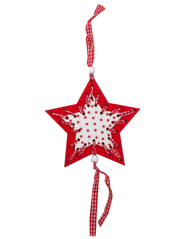 фото Елочная игрушка miland подвеска звезда с лентами нду-8386 11 см 1 шт.