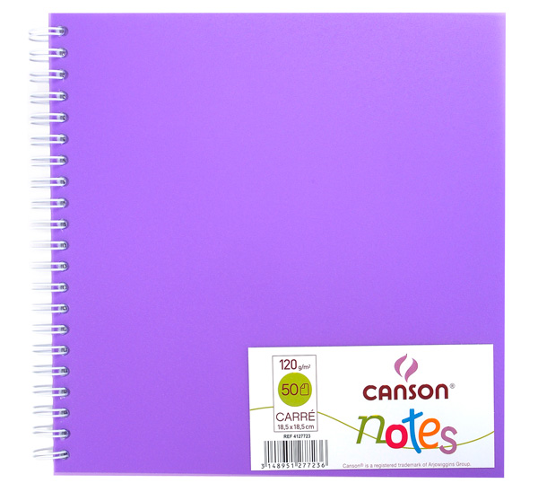 

Блокнот на спирали Canson Notes, 18,5x18,5 см, 50 листов, Фиолетовый