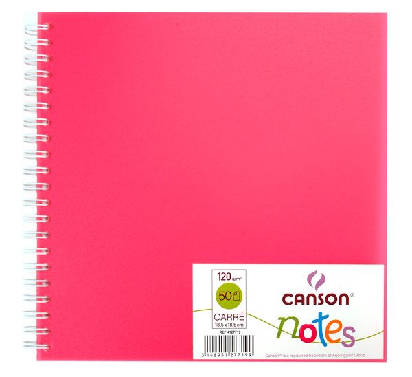 

Блокнот на спирали Canson Notes, 18,5x18,5 см, 50 листов, Розовый