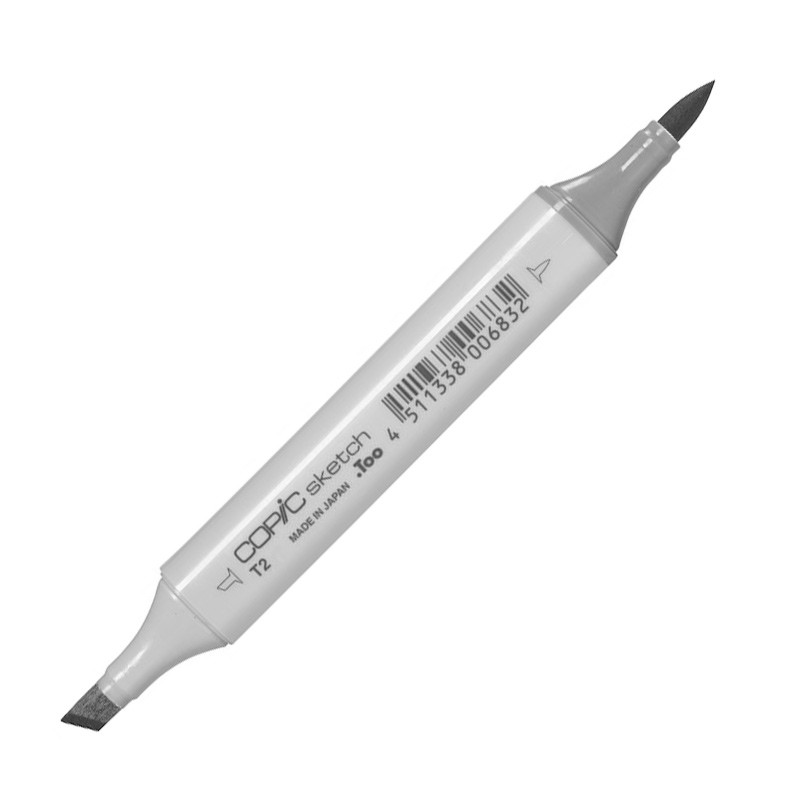 

Маркер спиртовой двусторонний Copic Sketch, T2 оттенок серого #2 серый