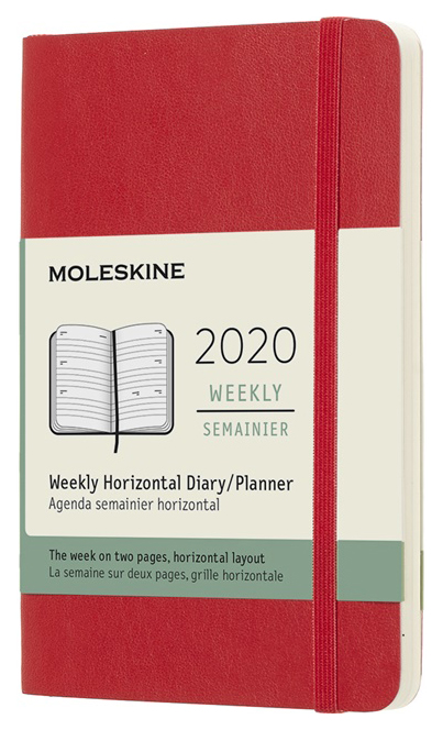 Еженедельник Moleskine Classic WKNT Pocket Soft, красный, 144 страницы, 90x140 мм