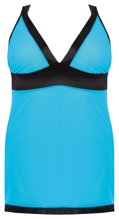 

Сорочка полупрозрачная Liessa голубой с черным 1X-2X Anais, Liessa