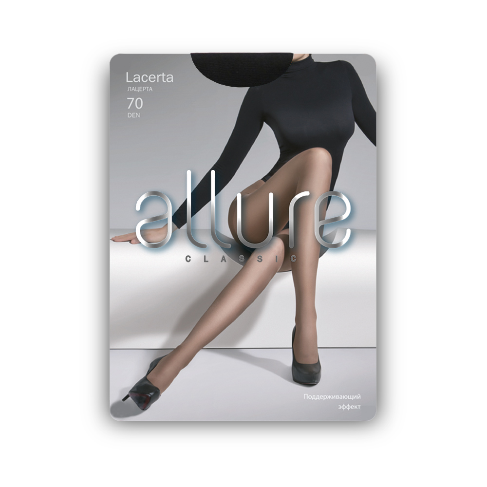

Колготки женские ALLURE ALL LACERTA 70 черные 3, Черный, ALL LACERTA 70