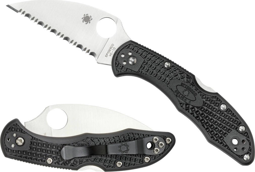 фото Туристический нож spyderco delica4 wharncliffe c11fswcbk черный