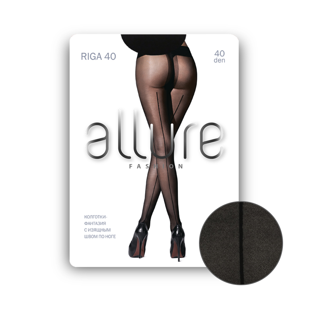 

Колготки женские ALLURE ALL RIGA 40 черные 3, Черный, ALL RIGA 40