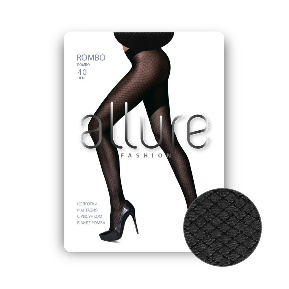 

Колготки женские ALLURE ALL ROMBO черные 4 (L), ALL ROMBO