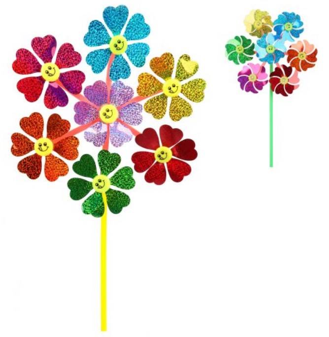 Вертушка голограмма Наша игрушка Цветы 7 в 1 51 см, 6925B