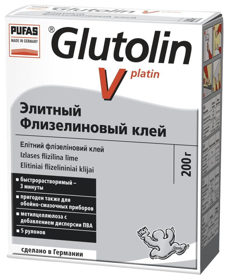 

Клей обойный PUFAS Glutolin V Platin Элитный флизелиновый 200 г