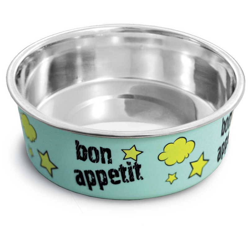 фото Миска металлическая на резинке triol bon appetit, 450 мл