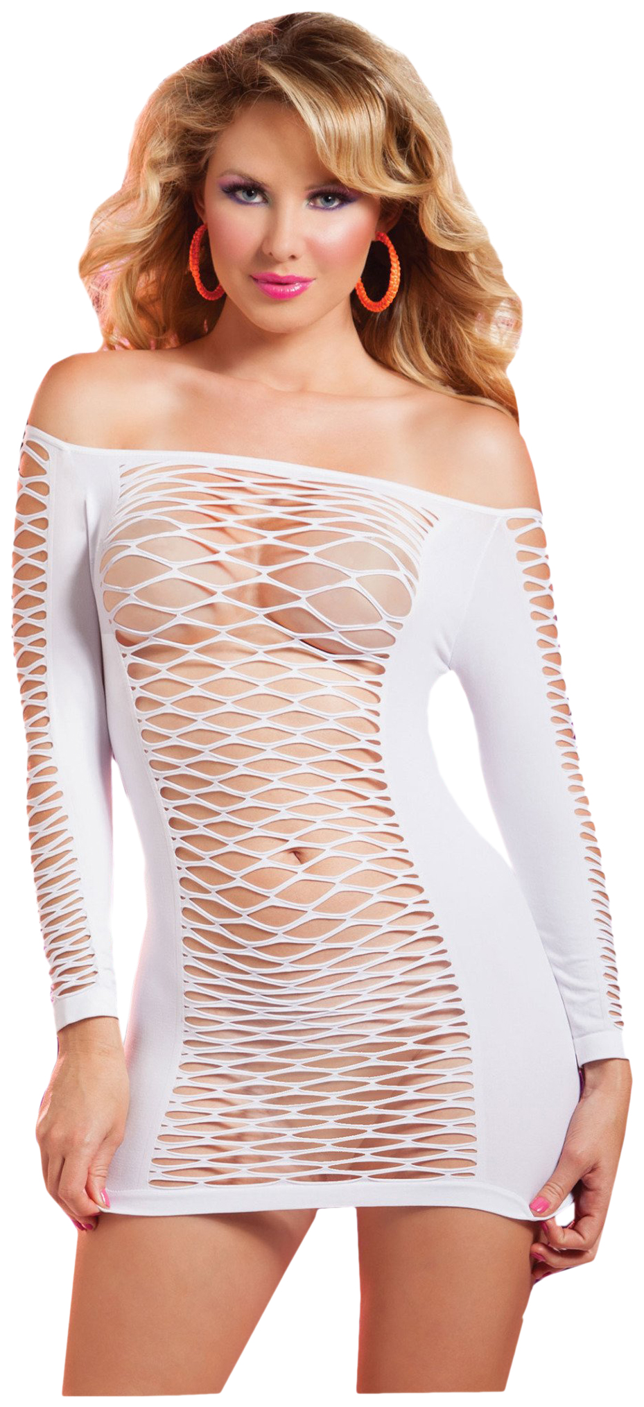 

Откровенное платье в крупную сетку белый S/M/L Seven`til Midnight, STM-9693P