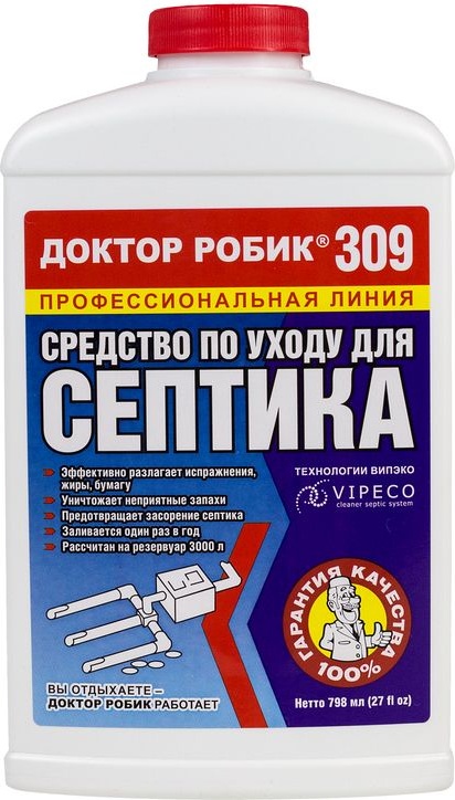 Доктор Робик 309 по уходу за септиком, 798мл