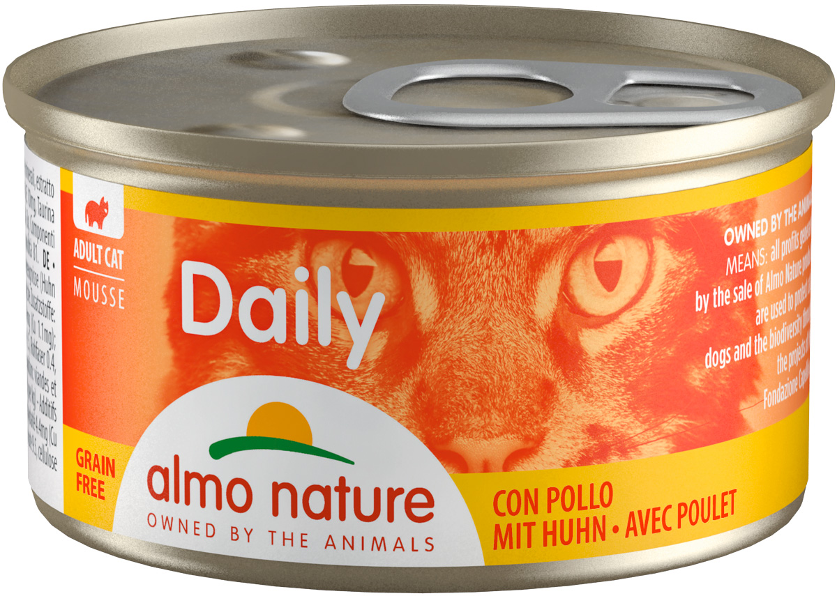 фото Консервы для кошек almo nature daily adult, нежный мусс с курицец, 24шт по 85г