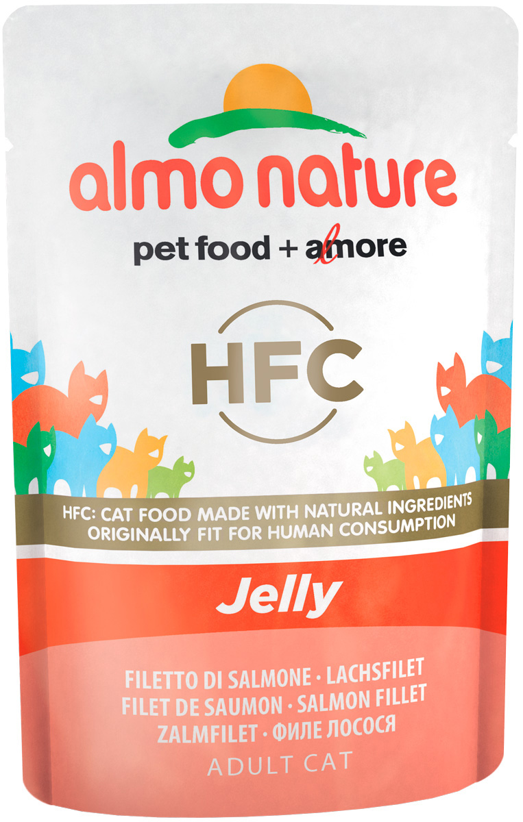 фото Влажный корм для кошек almo nature hfc jelly, лосось, 24шт по 55г