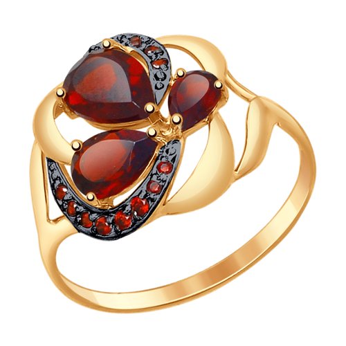 

Кольцо из золота р. 18,5 SOKOLOV 714756, гранат\фианит, 714756