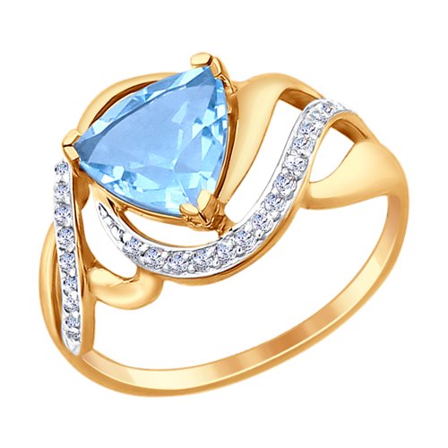 

Кольцо из золота р.  SOKOLOV 714723, топаз\фианит, 714723