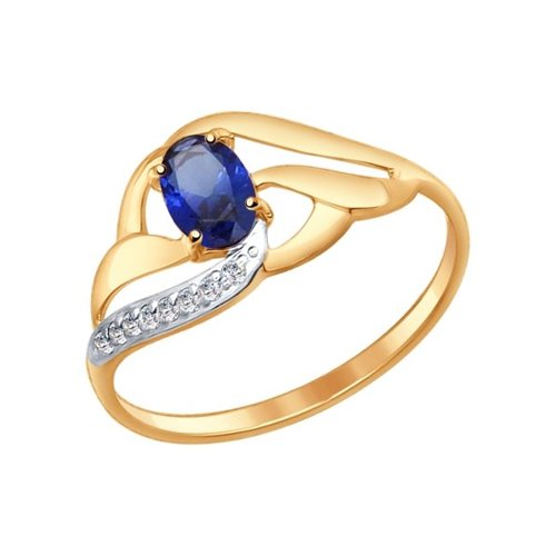 

Кольцо из золота р.  SOKOLOV 714648, корунд\фианит, 714648