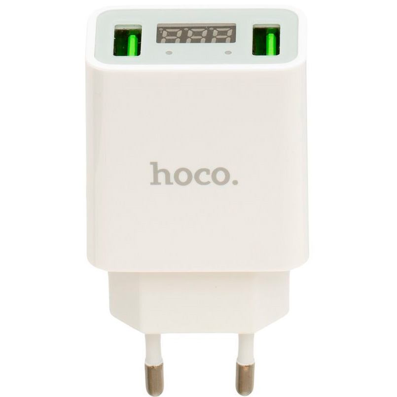 фото Сетевое зарядное устройство hoco c25a, 2xusb, 2,2 a, white