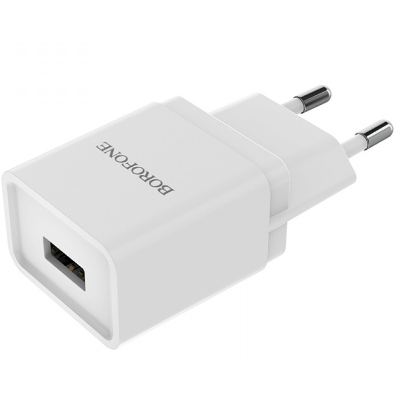 фото Сетевое зарядное устройство borofone ba19a, 1xusb, 1 a, white