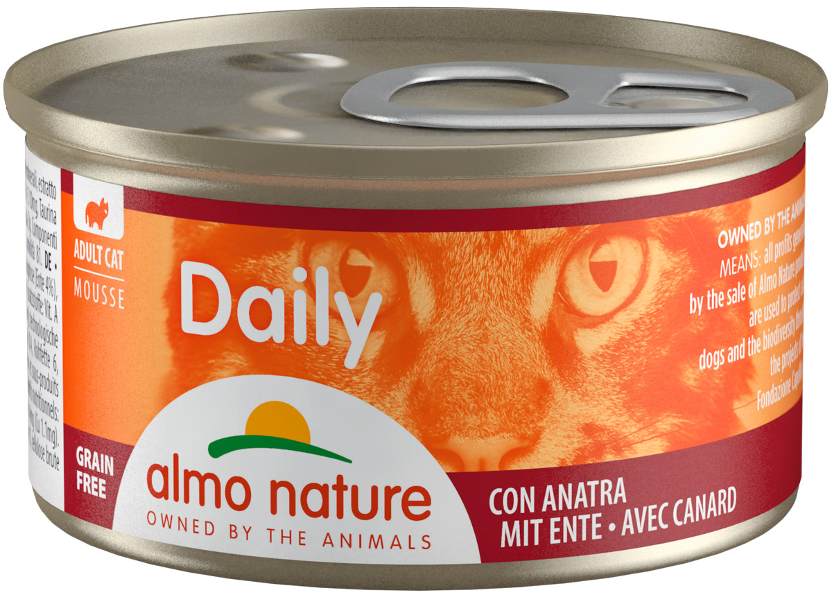 фото Консервы для кошек almo nature daily adult, нежный мусс с уткой, 24шт по 85г