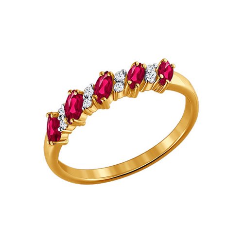 

Кольцо из золота р.  SOKOLOV Diamonds 4010027, бриллиант\рубин, 4010027