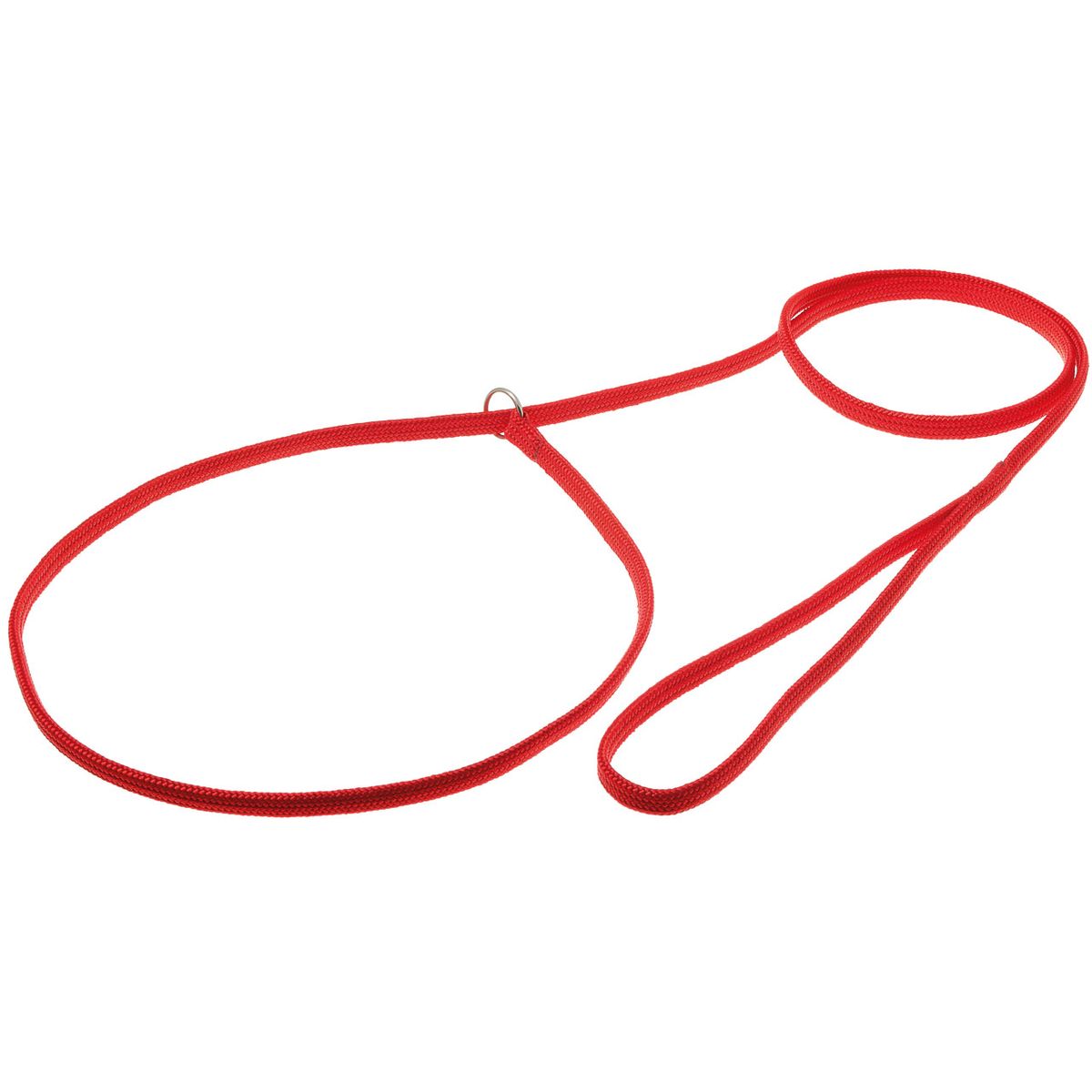 фото Поводок-удавка для собак zooone с кольцом (лента-чулок), красный, 10 мм x 120 см