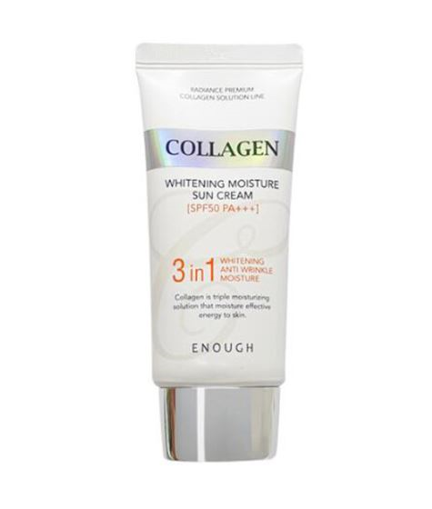 Солнцезащитный крем ENOUGH Collagen 3 in1 Whitening Moisture Sun Сream SPF50 PA+++ 50г